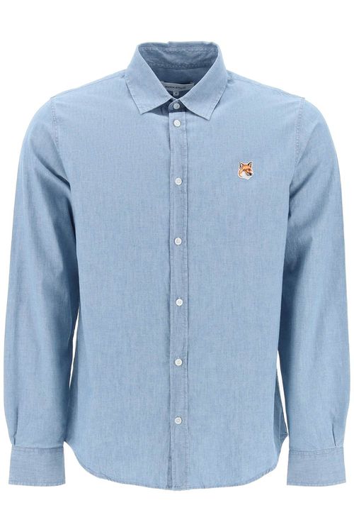 -Camicia In Chambray Di Cotone Fox Head-Uomo