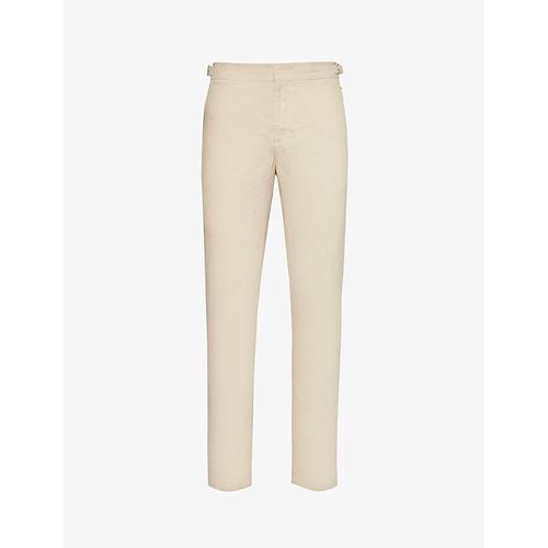 Mens Chai Griffon Adjustable Tapered-leg Linen Trousers