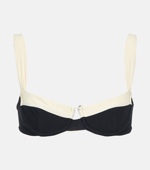 Faux-suede bikini top