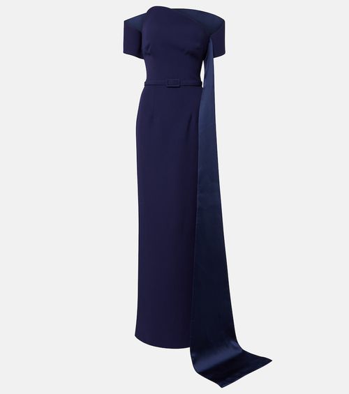 Giorgia off-shoulder crêpe gown