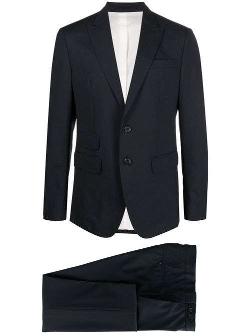 Slim-fit single-breasted suit - Blue