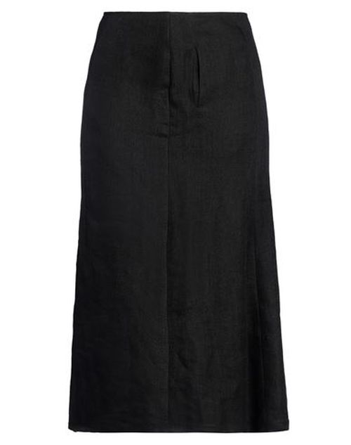 Woman Midi skirt Black Size 1 Linen