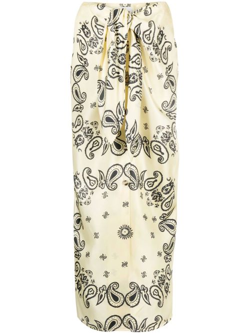 Nicolet paisley-print midi skirt - Yellow