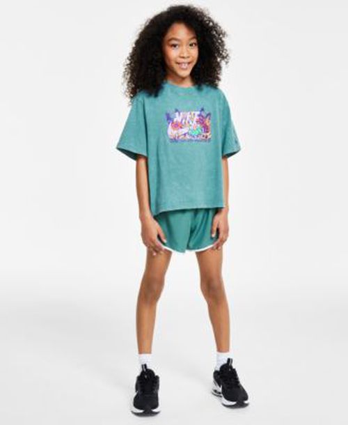 Big Girls Sportswear T Shirt Dri Fit Tempo Running Shorts Court Legacy Casual Sneakers From Finish Line