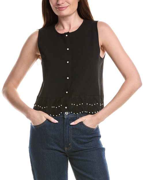 Pearl Button-Front Vest