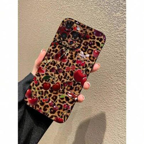 Cheetah Print Valentines Leopard & Cherry Pattern Sweet And Spicy TPU Phone Case Compatible With IPhone