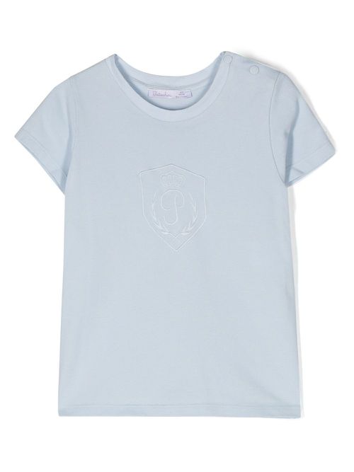 Logo-embroidered T-shirt - Blue