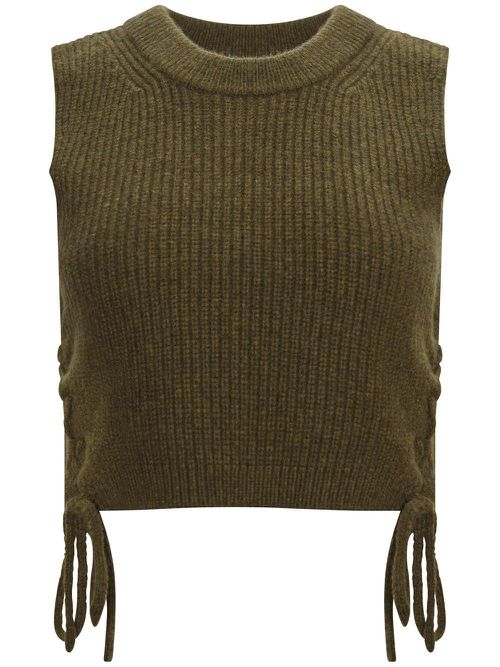 Amani knitted crop top - Green