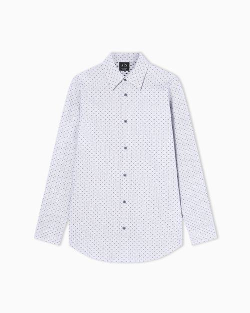 Regular-fit Jacquard Yarn-Dyed Cotton Shirt