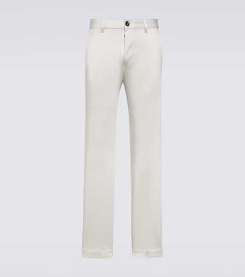 Straight cotton satin chinos