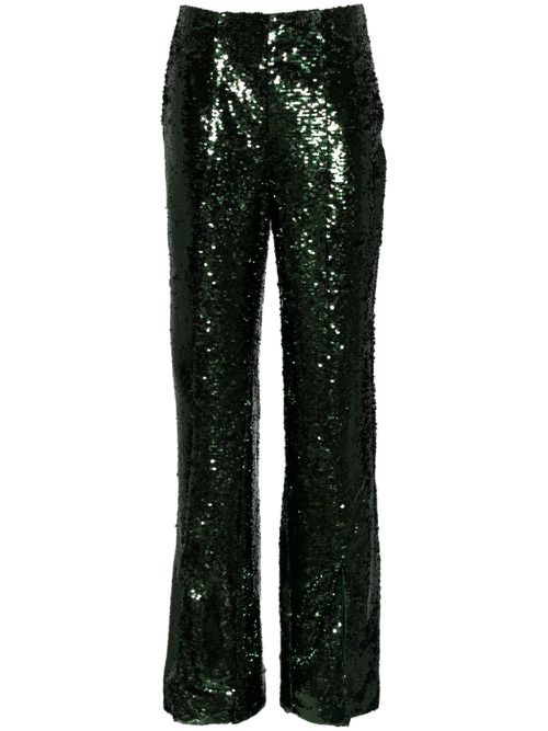 Sequin-embellished trousers - Green