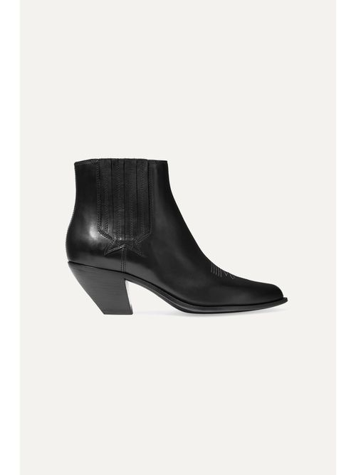 Sunset Leather Ankle Boots - Black