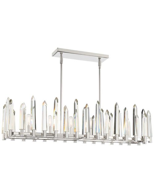 Watson 6 Light Polished Nickel Linear Chandelier