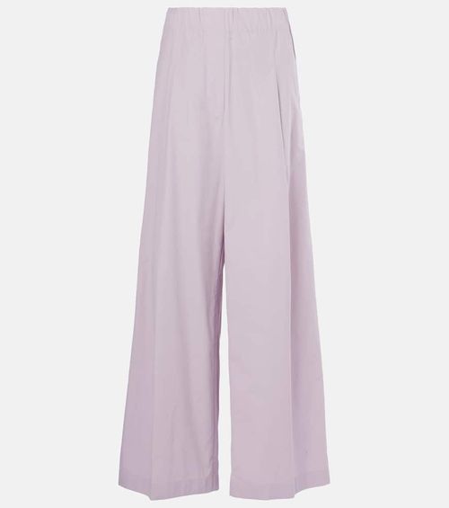 High-rise cotton wide-leg pants