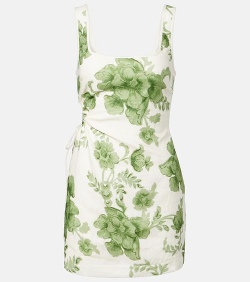 Gardella cutout floral linen minidress