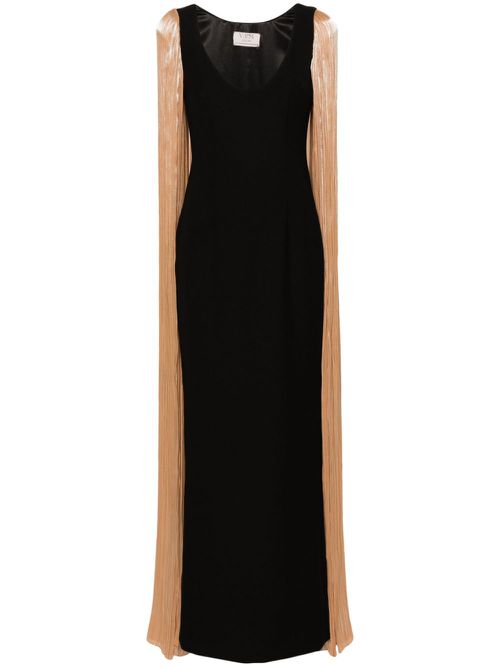 Charlotte cape-insert gown - Black