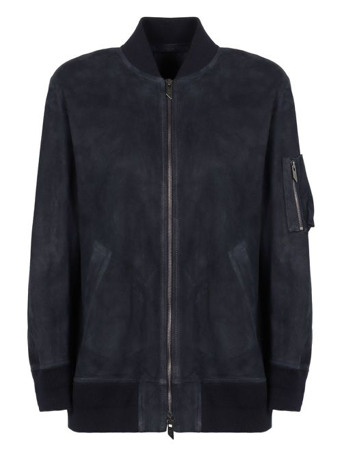 Leather bomber jacket - Blue