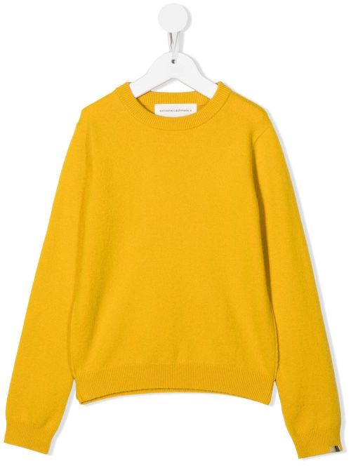 Ribbed-knit long-sleeved jumper - Yellow