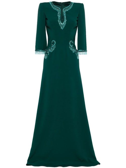 Viva bead-embellished maxi dress - Green