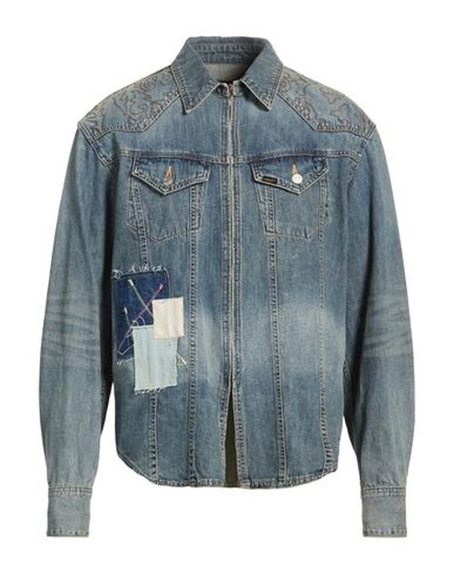 Man Denim outerwear Blue Size M Cotton