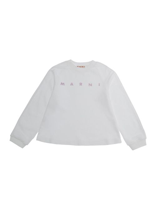 Logo-Embroidered Cotton Sweatshirt — White