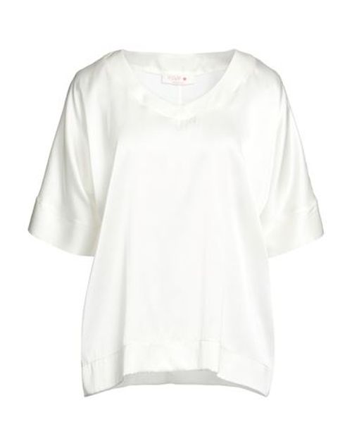 Woman Top White Size 10 Silk, Elastane