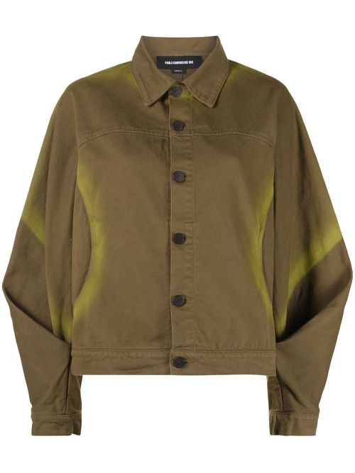 Paula Canovas del Vas spray-paint effect denim jacket - Green