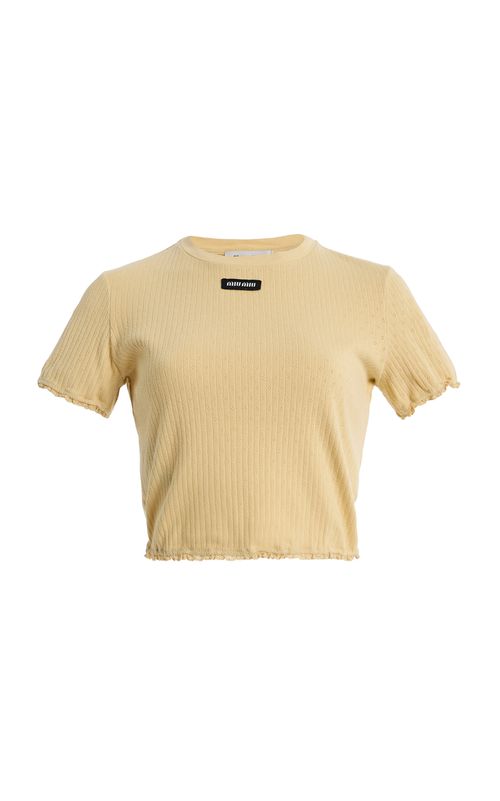 Pointelle-Knit Cotton Baby Tee - Moda Operandi