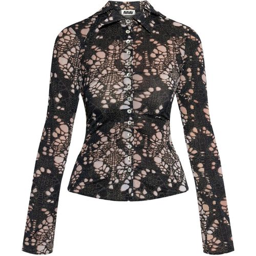 Avavav Spiky Printed Distressed Knit