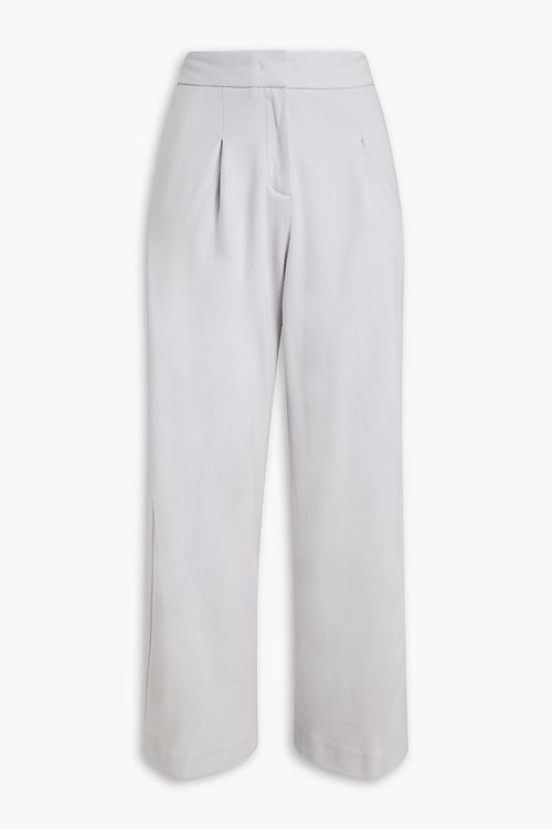 Wool-blend straight-leg pants