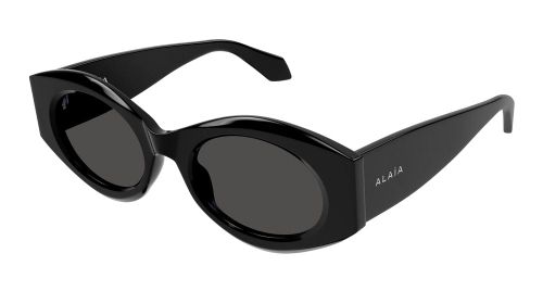 AA0080S Black Acetate Oval Sunglasses — Black