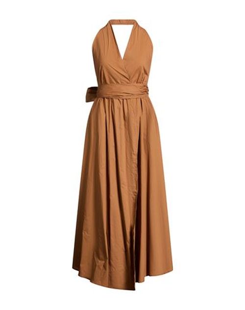 Woman Maxi dress Light brown Size S Cotton