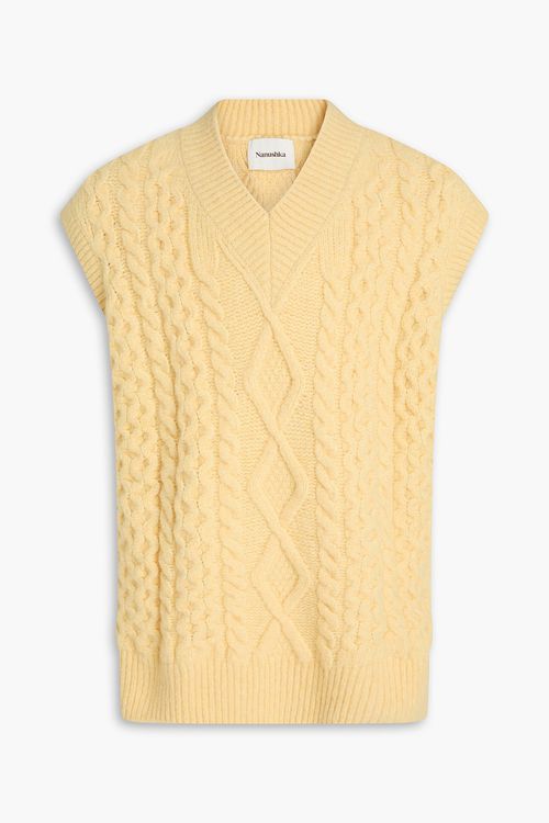Doan cable-knit wool-blend vest - Yellow - L