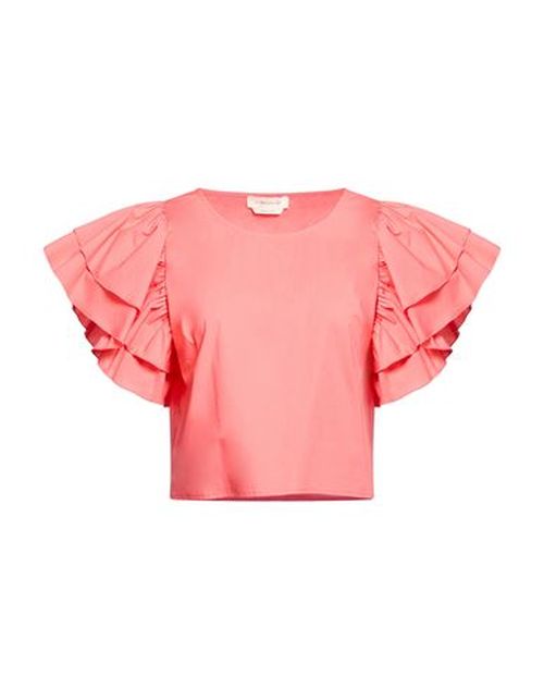 Woman Top Coral Size 4 Cotton, Elastane