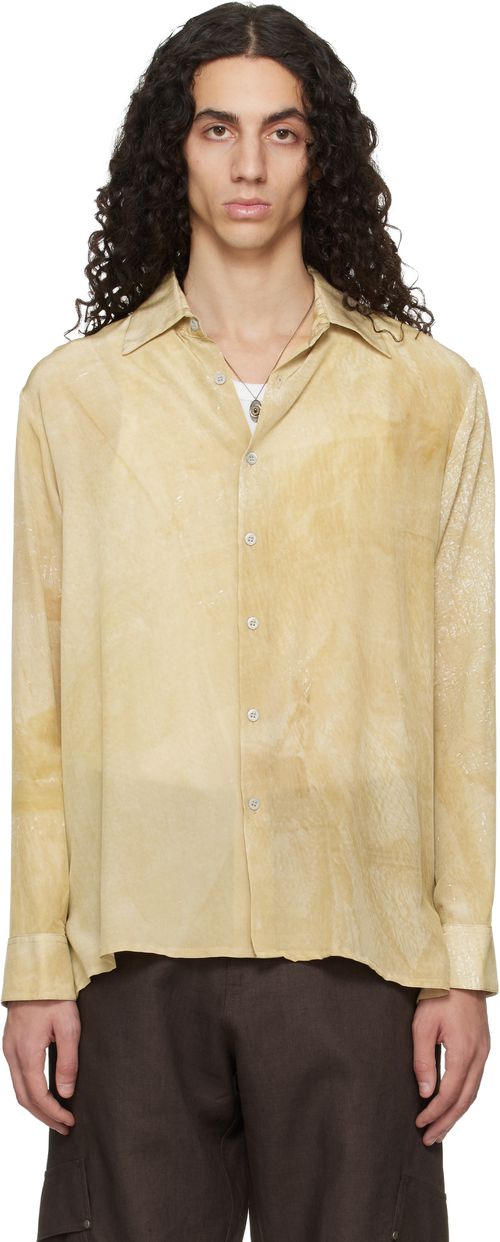 Beige Tarp Silk Shirt
