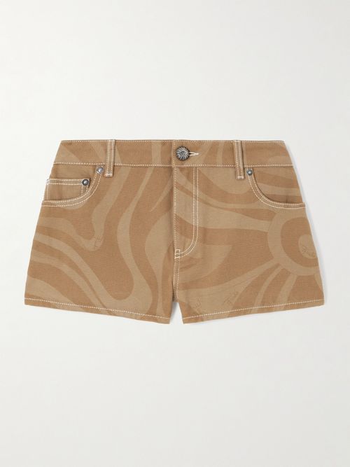 Printed Cotton-canvas Shorts - Neutrals