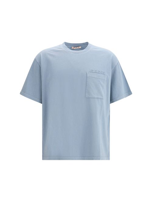 Cotton Jersey with Chest Pocket T-Shirt — Blue