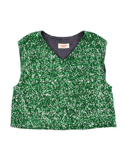 Kid Girl Top Green Size 14 Polyester, Elastane