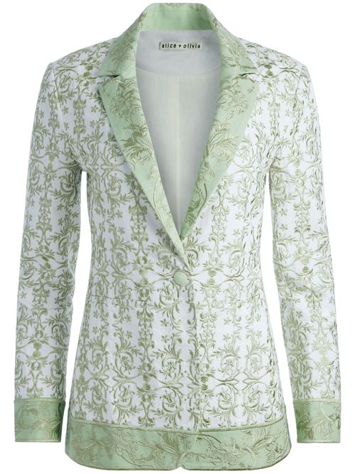 Macey floral-embroidered blazer - Green