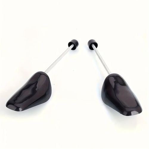 TEMU 2pcs Men's Adjustable Spring Shoe Inserts With Metal Support - Wrinkle-resistant Black Insoles For Dress Shoes, Sneakers & Loafer