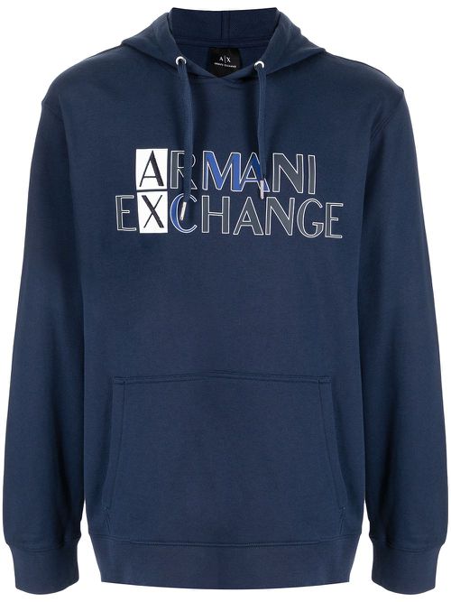 Logo-print hoodie - Blue