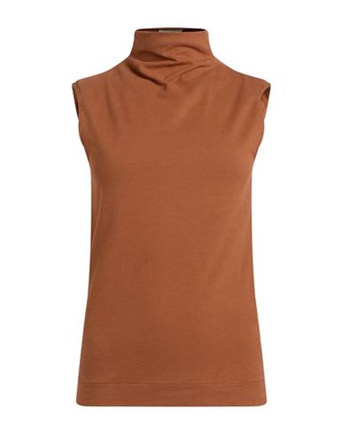 Woman Top Tan Size L Cotton, Elastane