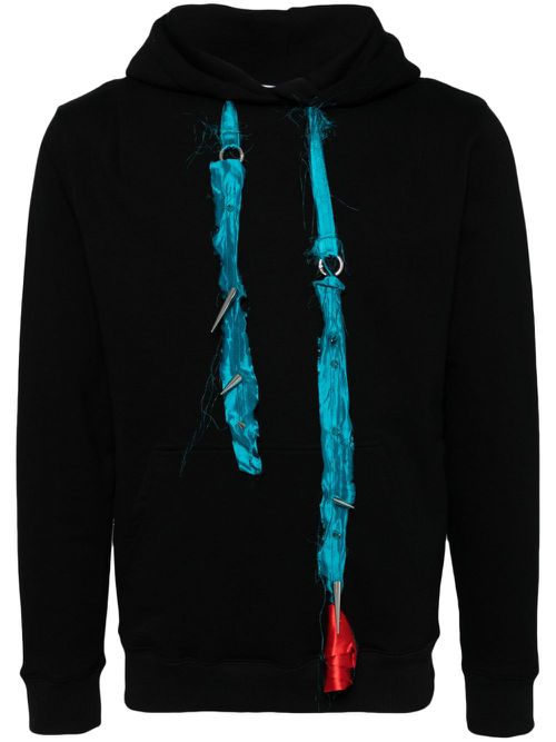 Serpentine cotton hoodie - Black