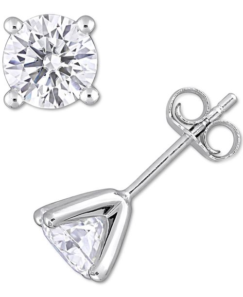 Lab-Created Moissanite Stud Earrings (2 ct. t.w.) in Sterling Silver - Moissanite