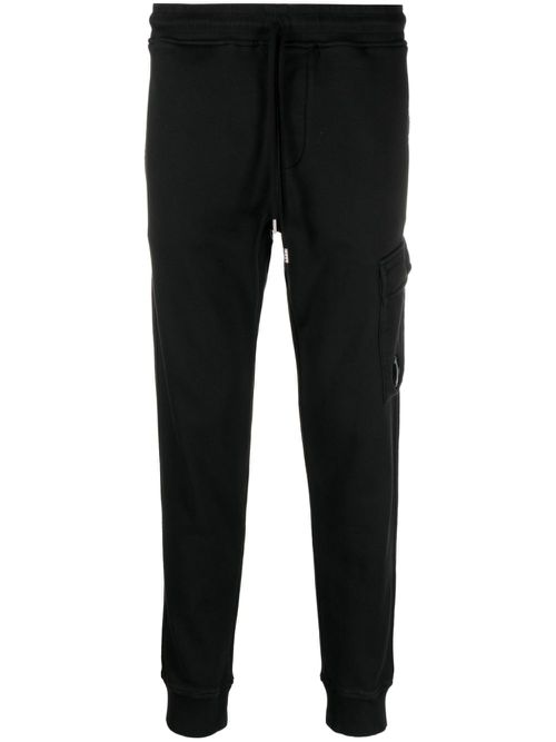 Lens-detail cotton track pants - Black