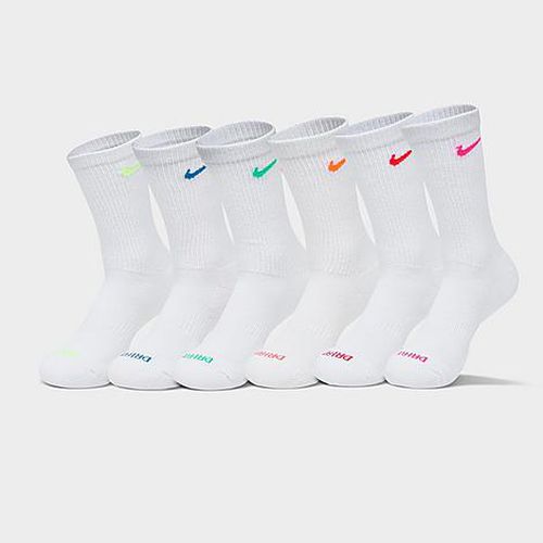 Everyday Plus Cushioned Crew Training Socks (6-Pack) in White/Multicolor