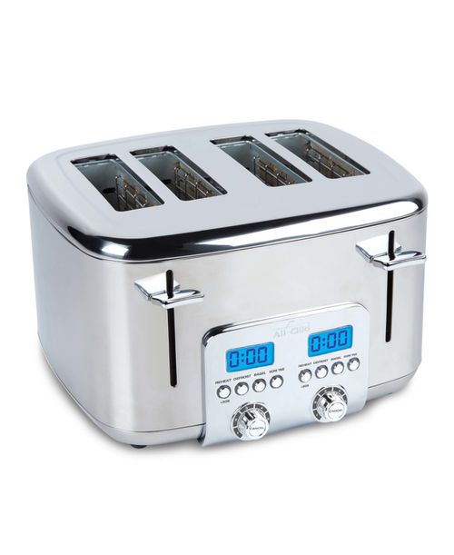 "Digital Stainless Steel 8.9"" Toaster, 4 Slice - Silver"