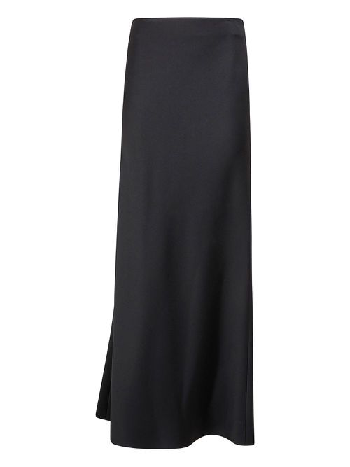 Asymmetric satin skirt - Black