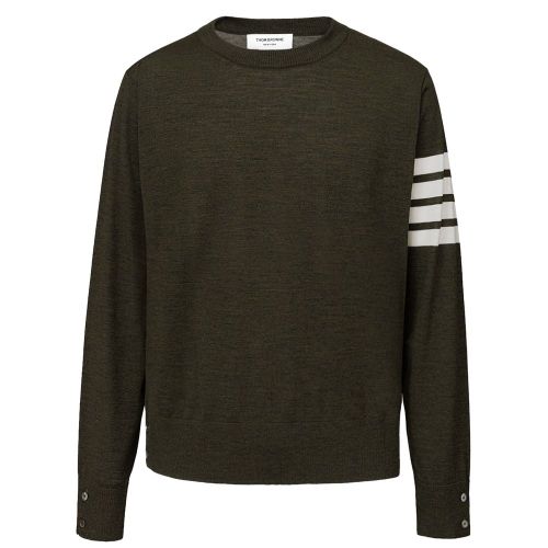 Striped Virgin Wool Sweater — Green