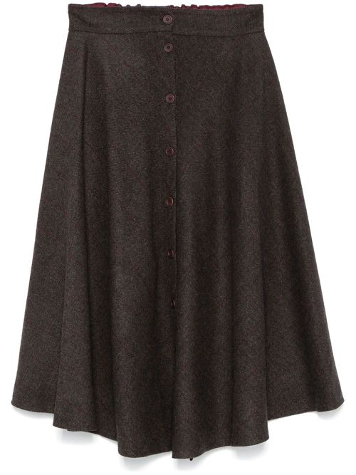 A-line midi skirt - Brown